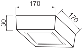 Đèn led ốp trần vuông 12W PSDNN170L6/30/42/65 Paragon