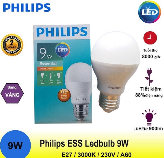 Bóng đèn Esentia Lebbulb 9W-80W A60 Philips