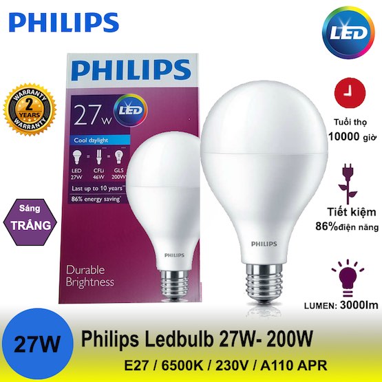 Bóng đèn Ledbulb HiLumen 27W-200W A110 Philips
