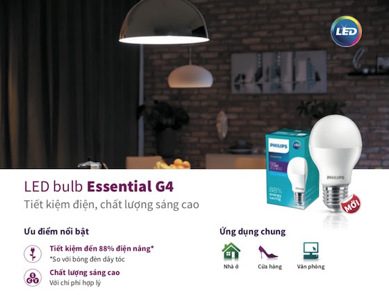 Đèn Led Bulb ESS G4 5W E27 A60 APR Philips