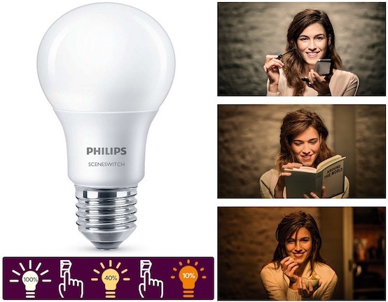 Đèn Led bulb SceneSwitch 9W 3 Step 9 A60 Philips