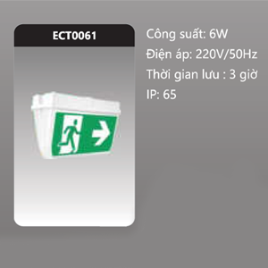 Đèn exit IP65 6W ECT0061 Duhal