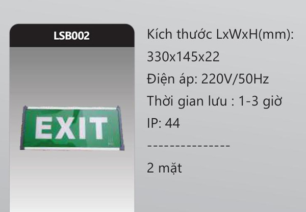 Đèn exit thoát hiểm LSB002 Duhal