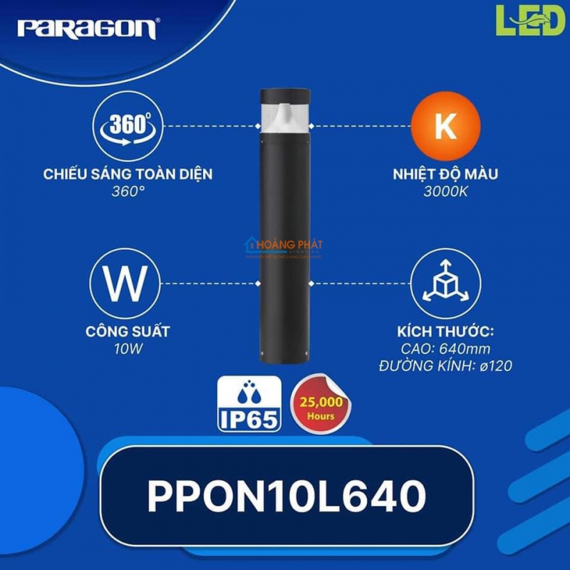 Đèn led sân vườn 10W PPON10L640 Paragon IP65