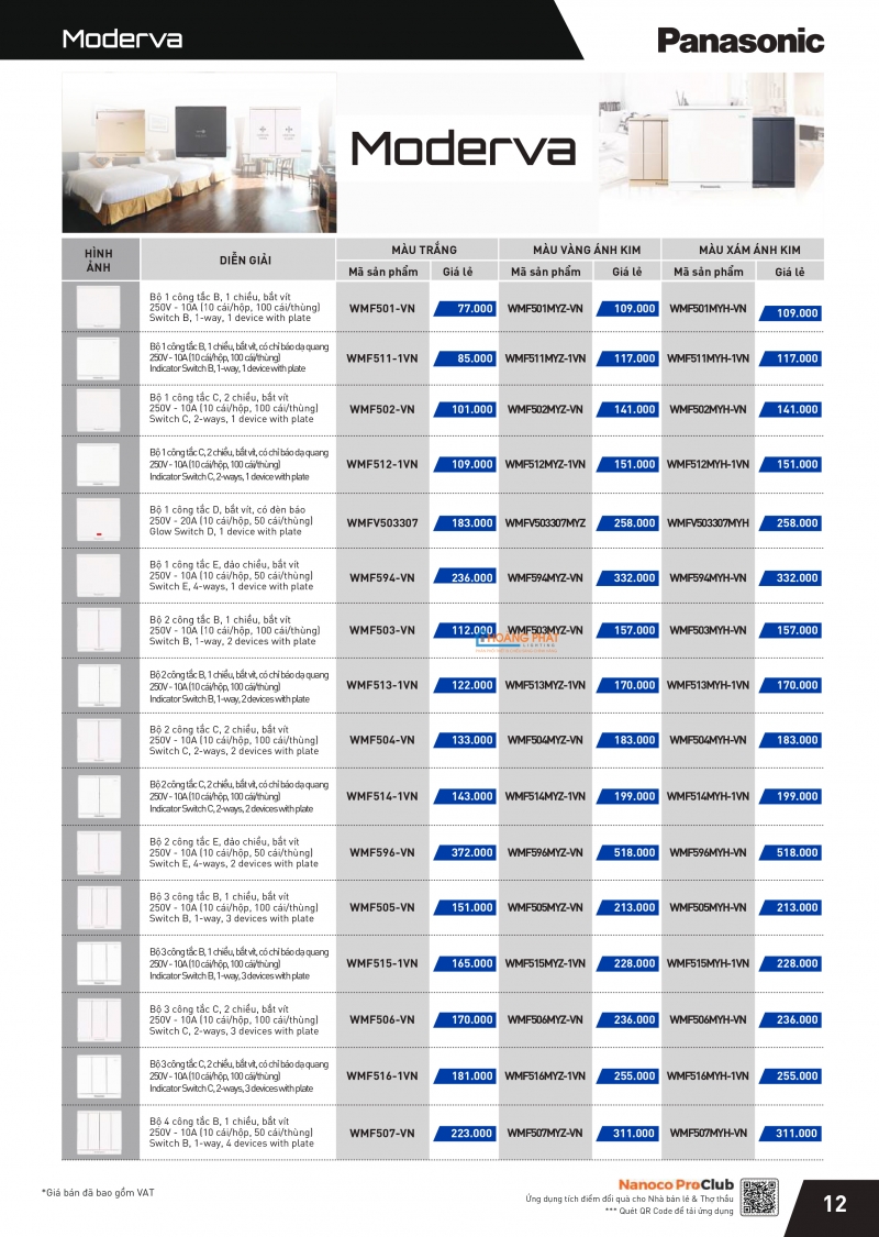 Catalogues thiết bị điện Panasonic mới nhất 2024