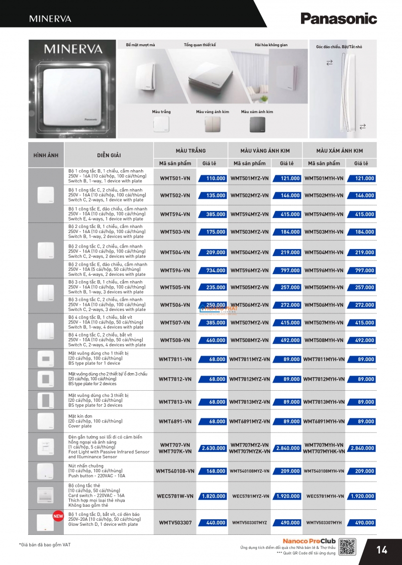 Catalogues thiết bị điện Panasonic mới nhất 2024