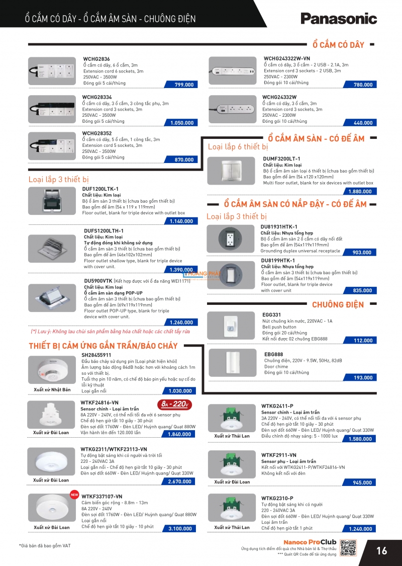 Catalogues thiết bị điện Panasonic mới nhất 2024