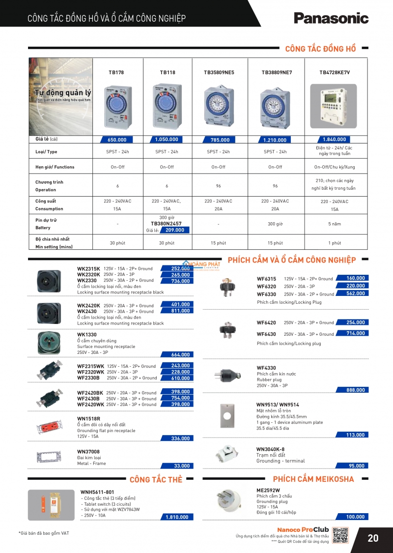 Catalogues thiết bị điện Panasonic mới nhất 2024