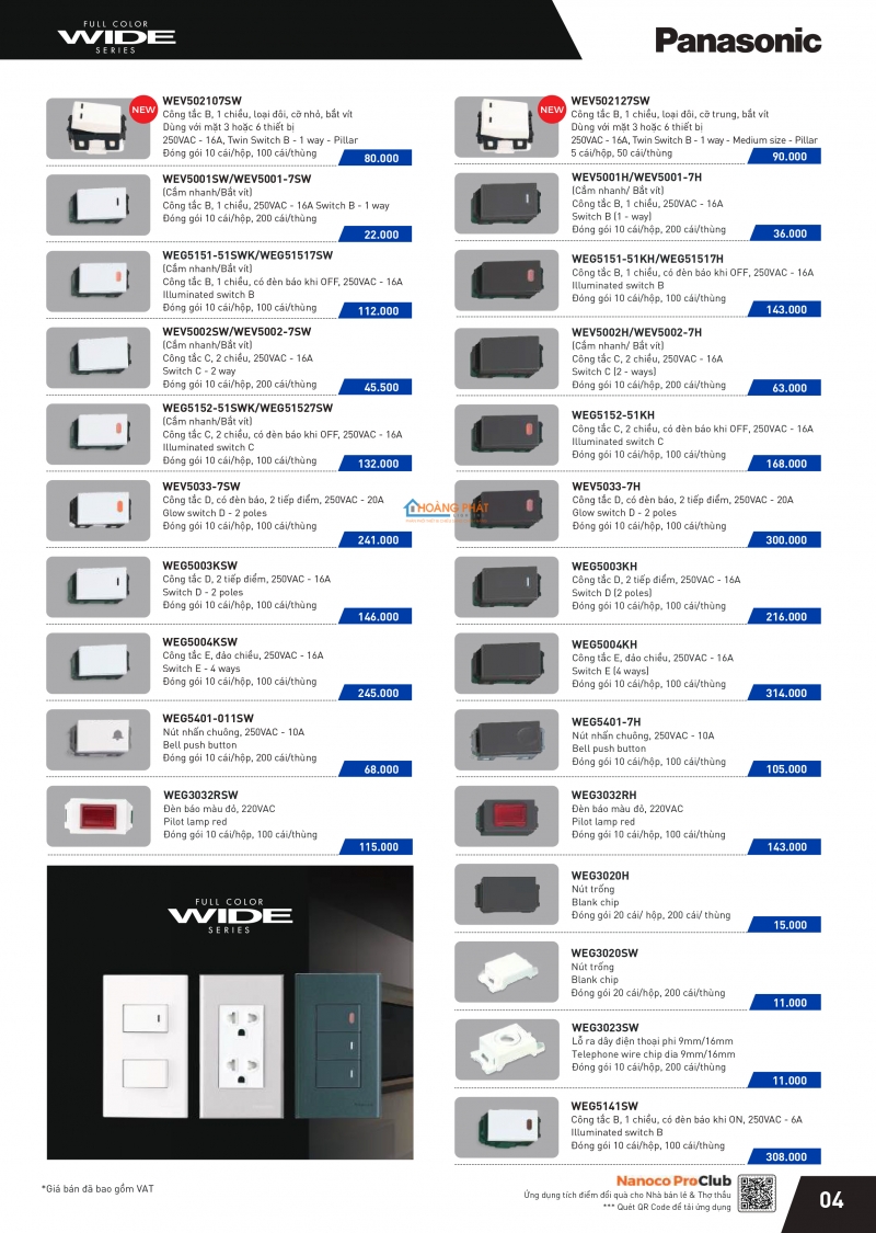 Catalogues thiết bị điện Panasonic mới nhất 2024