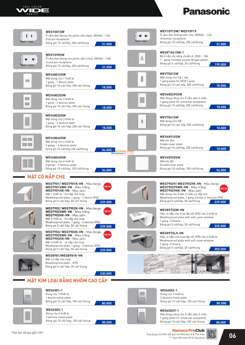 Catalogues thiết bị điện Panasonic mới nhất 2024