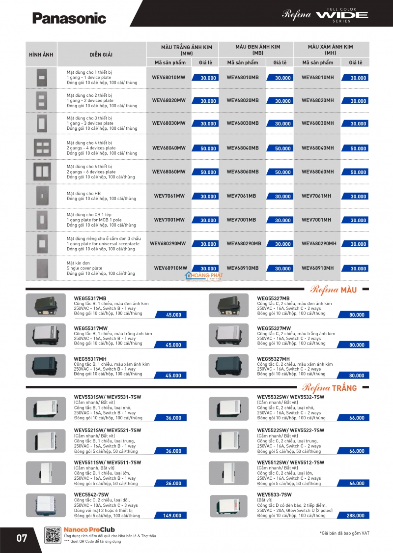 Catalogues thiết bị điện Panasonic mới nhất 2024