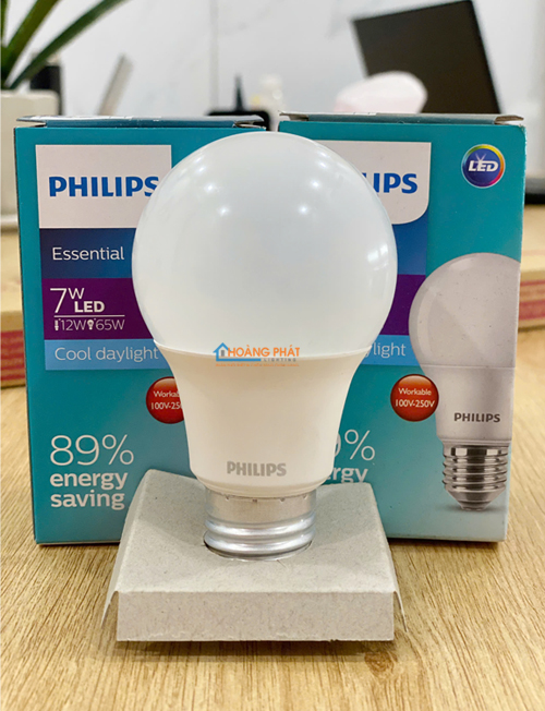 Đèn led bulb ESS 7W E27 6500K 230V 1CT/12VN Philips