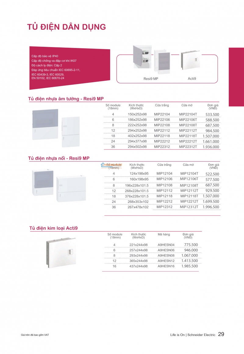 Catalogues thiết bị điện Schneider mới nhất 2024