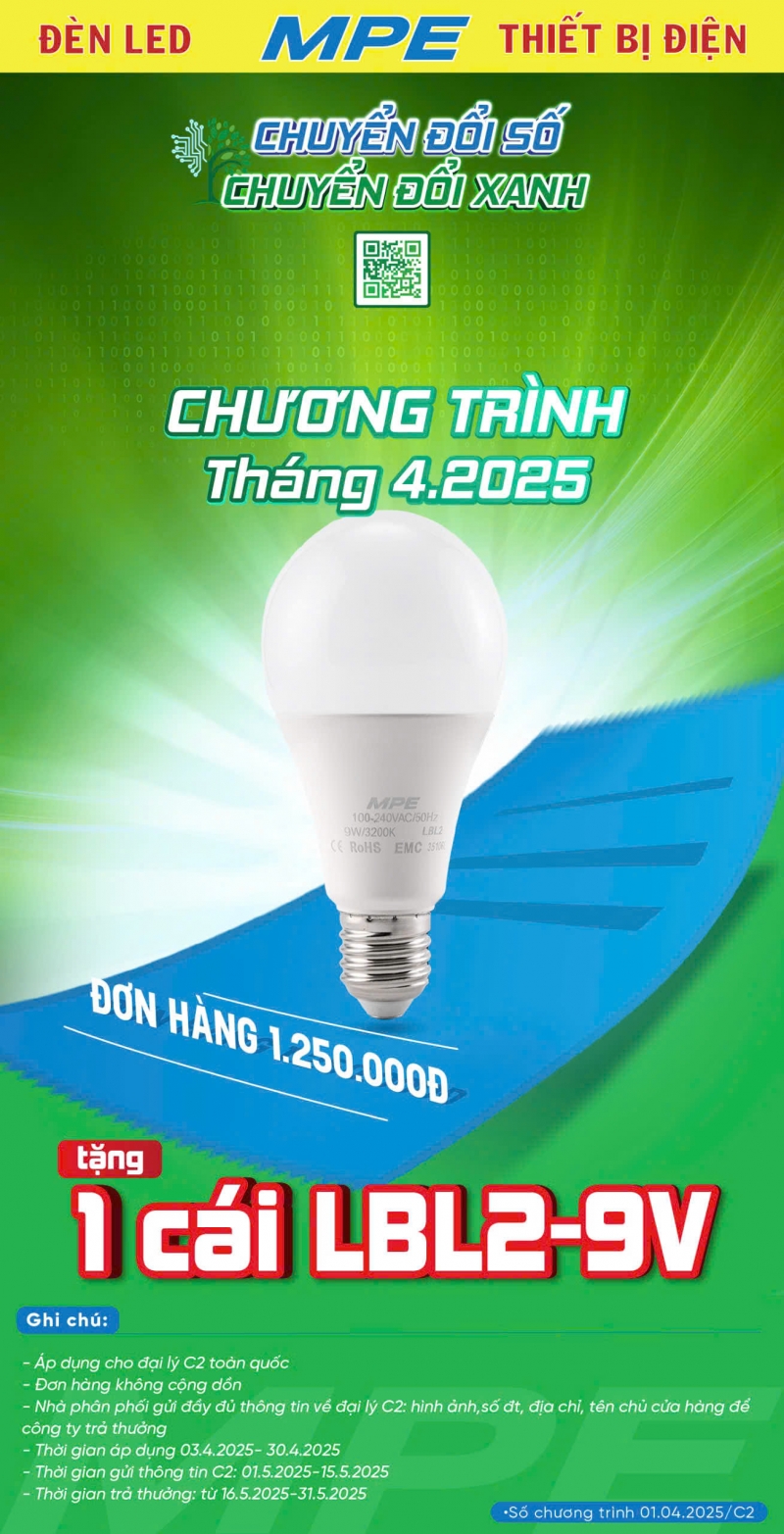 Bảng giá thiết bị điện - đèn led MPE 2025