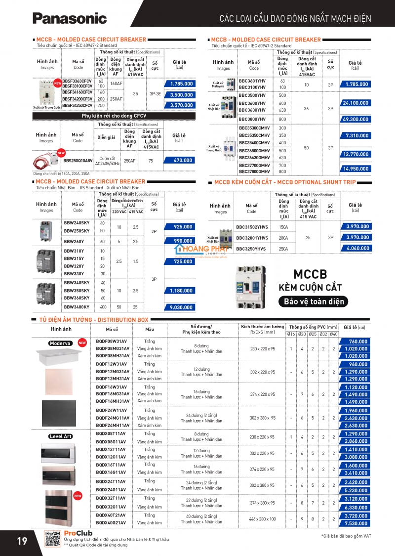 Catalogues thiết bị điện Panasonic mới nhất 2025