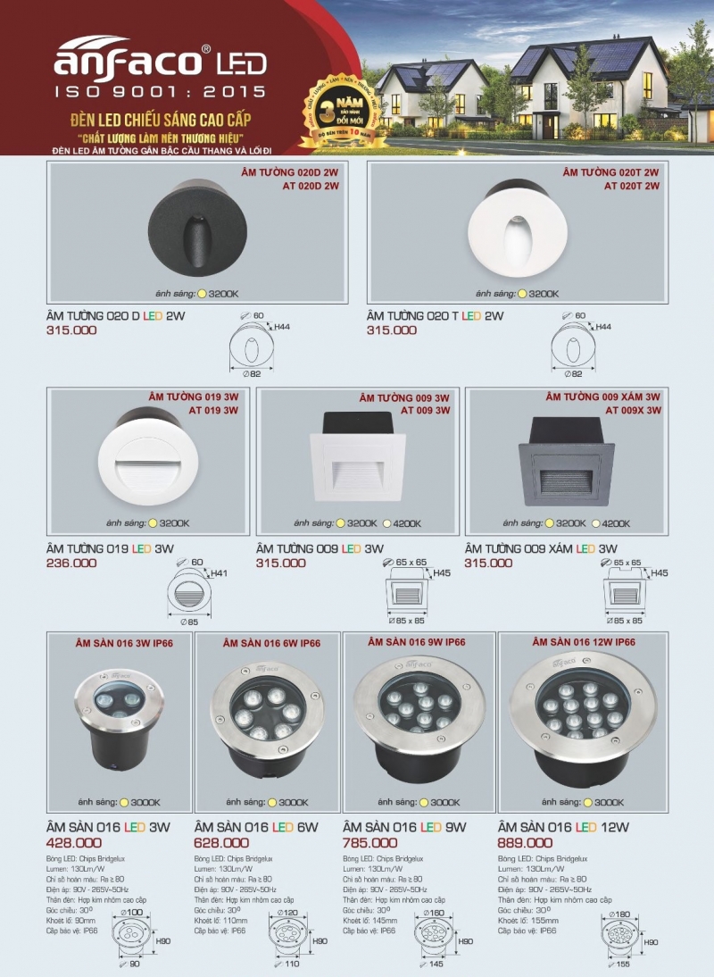 Đèn led âm sàn 6W 016 Anfaco IP66