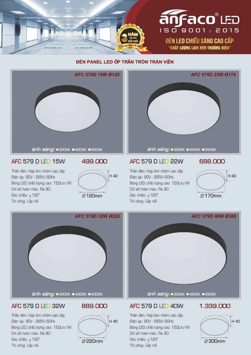 Đèn led ốp trần 32W AFC 579 D Anfaco