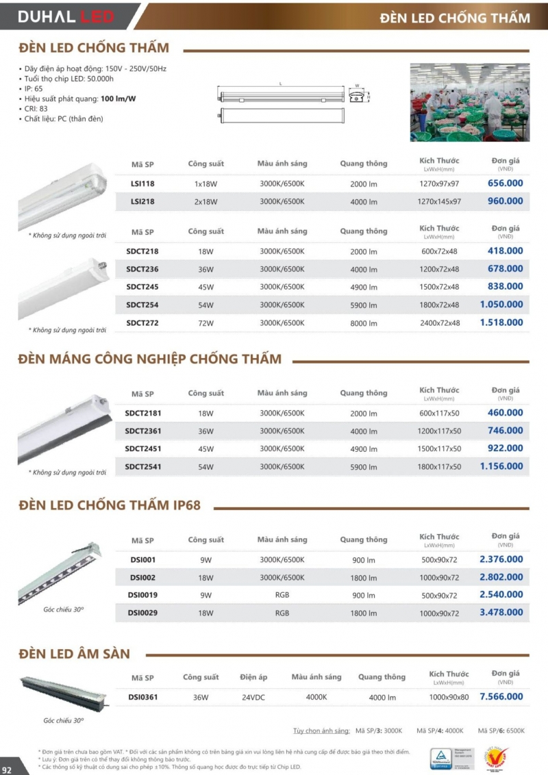 Đèn máng chống thấm 45W SDCT2451 Duhal