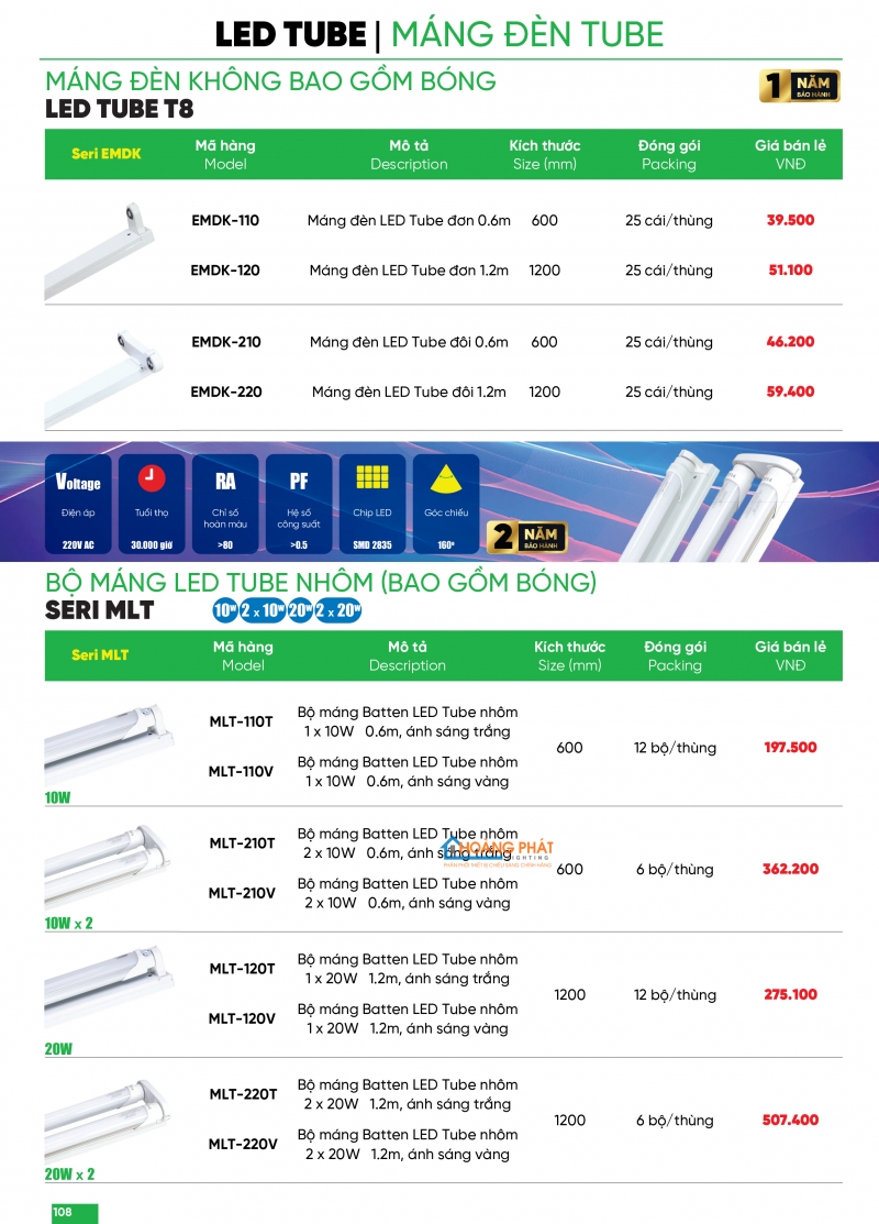 Bảng giá thiết bị điện - đèn led MPE 2025
