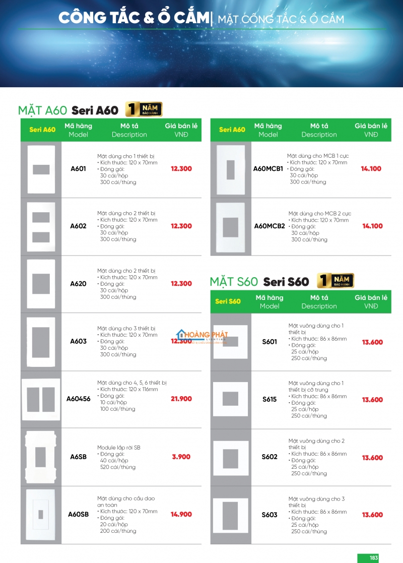 Bảng giá thiết bị điện - đèn led MPE 2025
