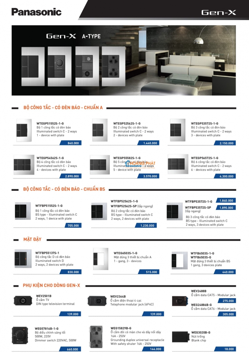 Catalogues thiết bị điện Panasonic mới nhất 2025