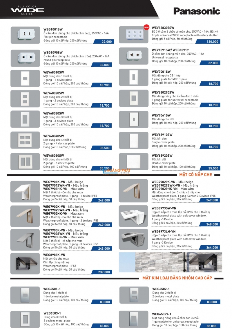 Bảng giá thiết bị điện Panasonic 2025 mới nhất