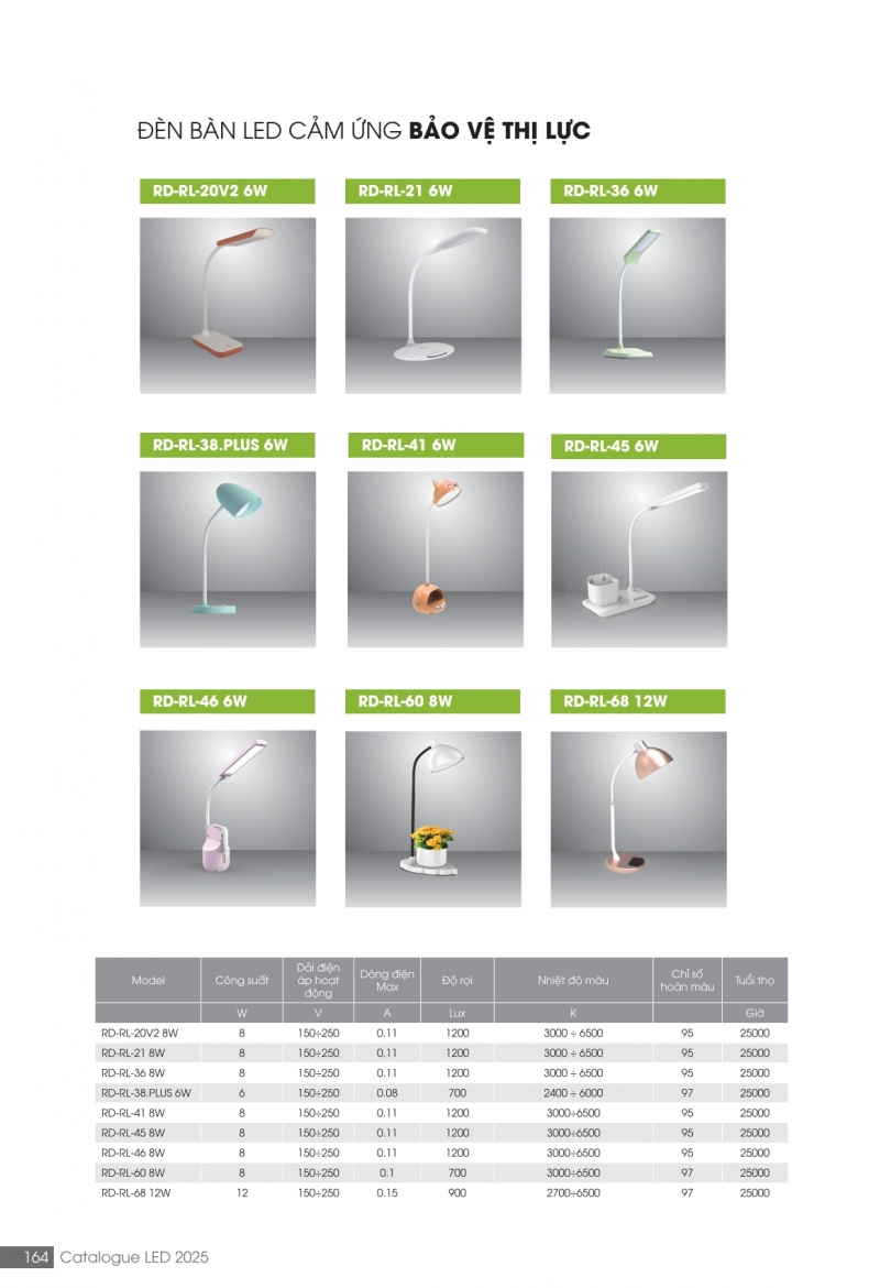 Đèn bàn học led cảm ứng 6W RD-RL-46 Rạng Đông