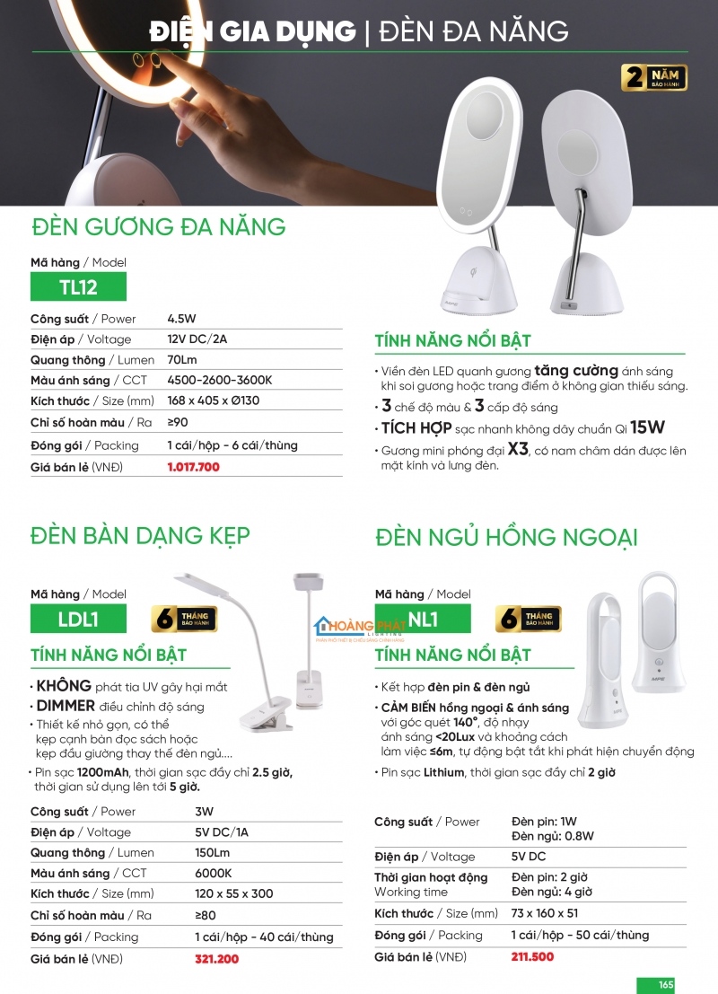 Bảng giá thiết bị điện - đèn led MPE 2025