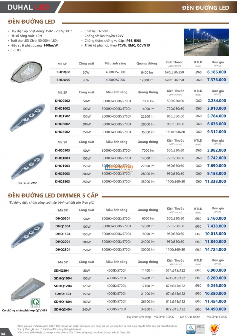Catalogues đèn Duhal mới nhất 2025