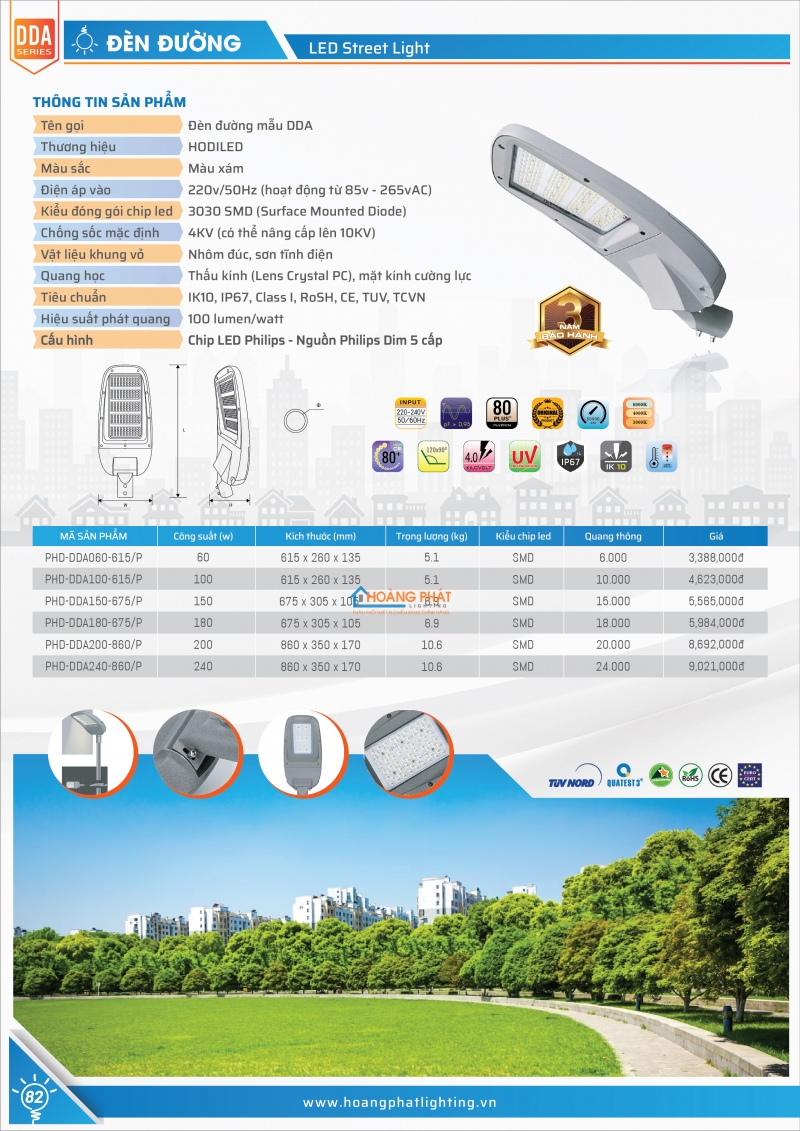 Bảng giá đèn Hodiled 2025 mới nhất