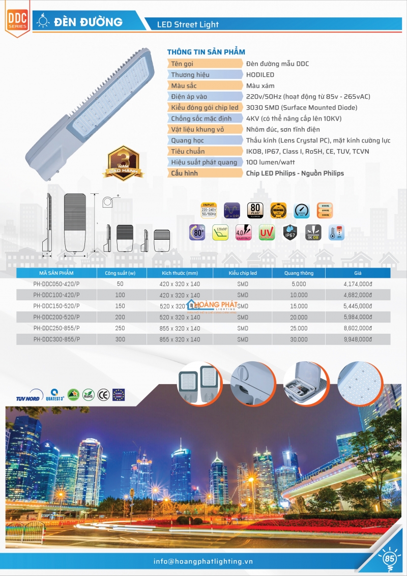 Bảng giá đèn Hodiled 2025 mới nhất
