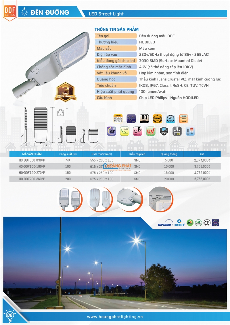 Bảng giá đèn Hodiled 2025 mới nhất