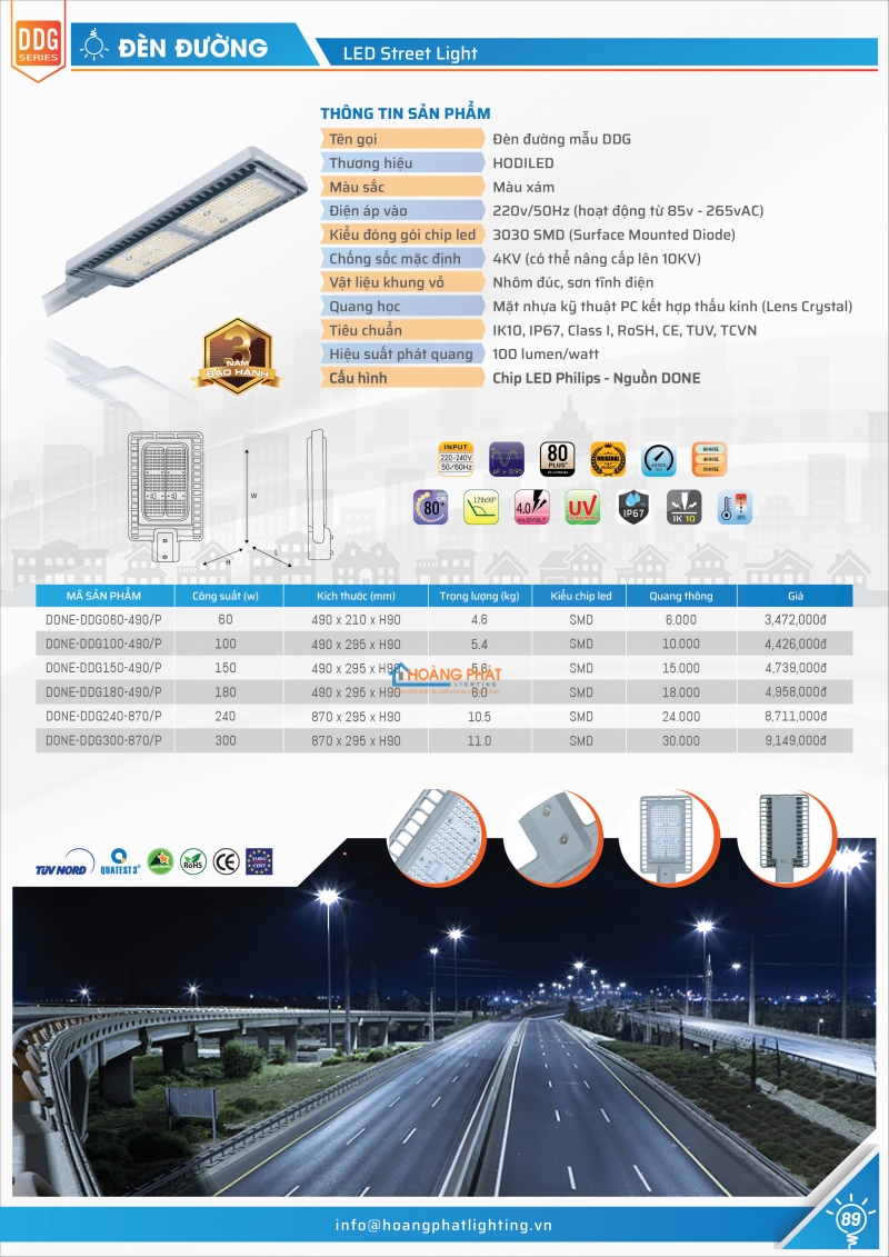 Bảng giá đèn Hodiled 2025 mới nhất