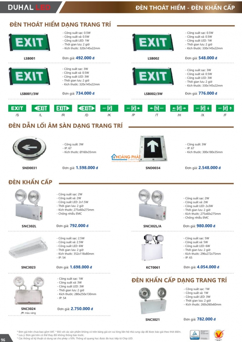 Bảng giá đèn led Duhal 2025 mới nhất