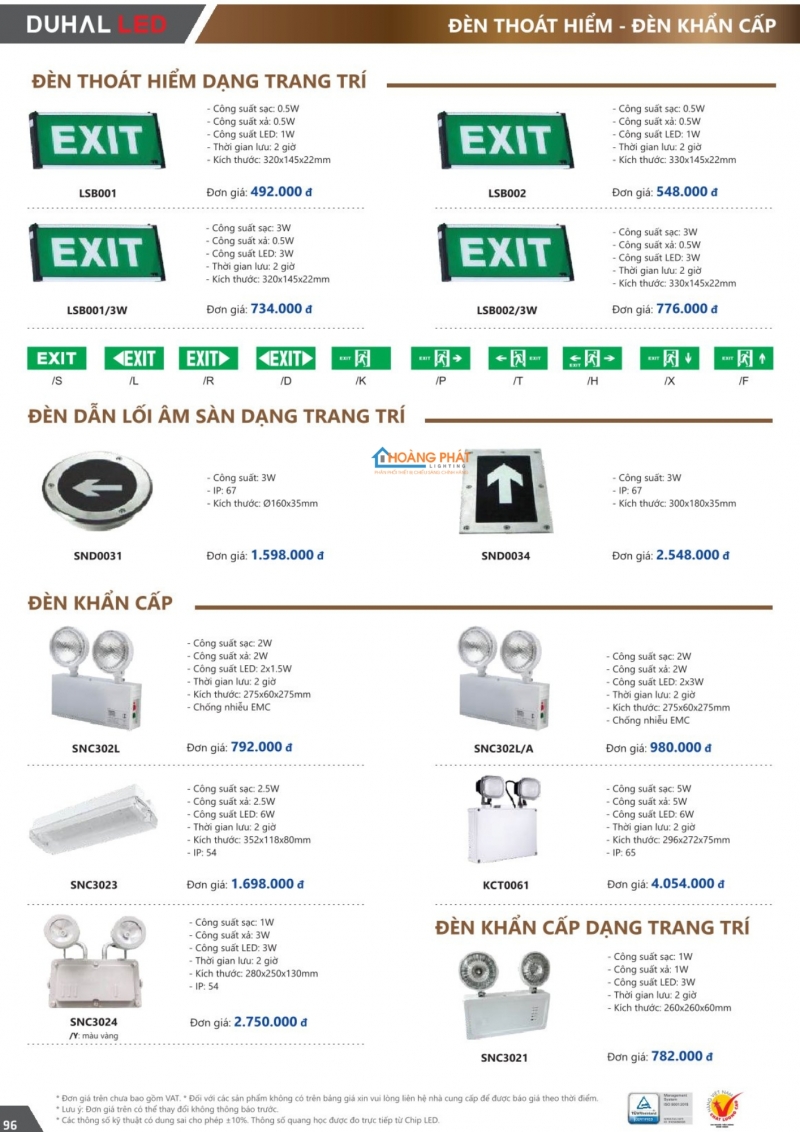 Catalogues đèn Duhal mới nhất 2025