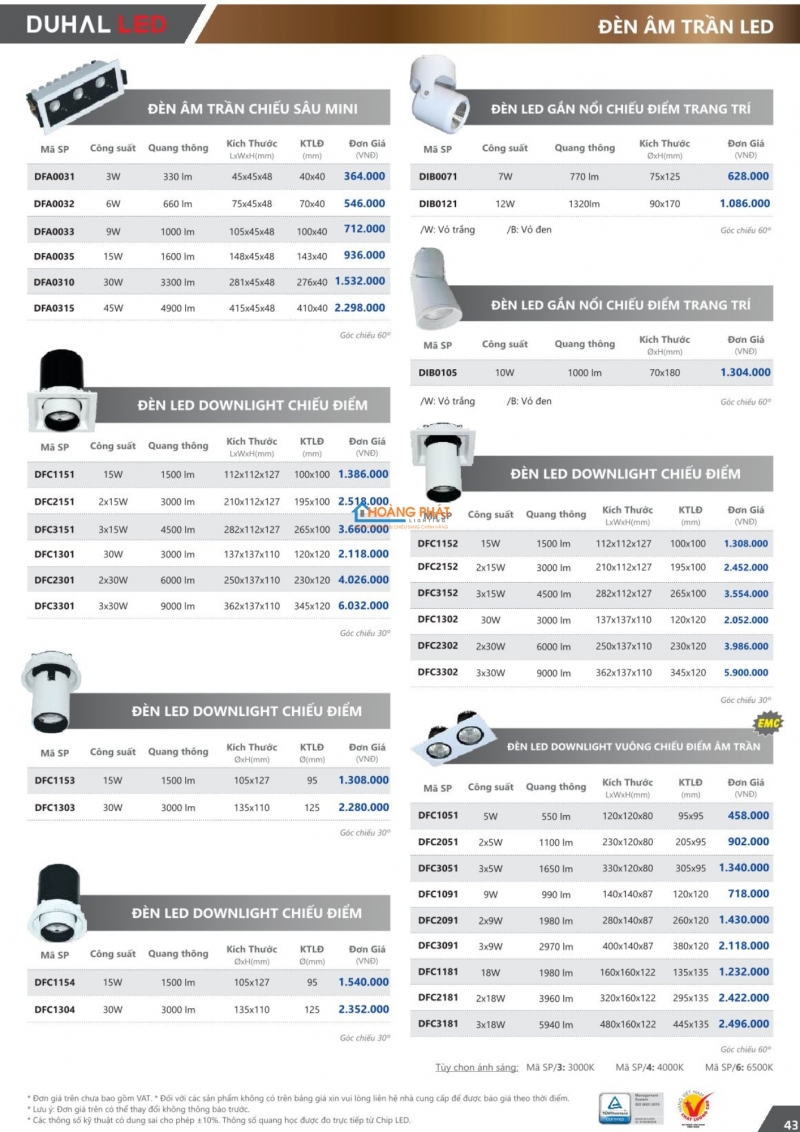 Catalogues đèn Duhal mới nhất 2025