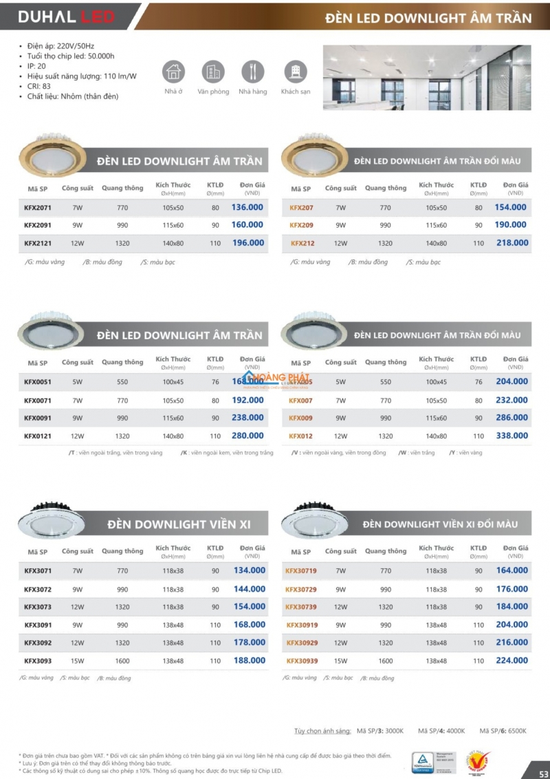 Catalogues đèn Duhal mới nhất 2025