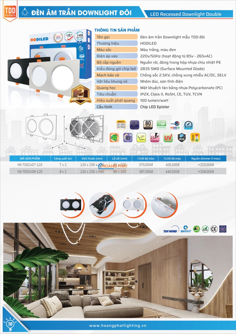 Bảng giá đèn Hodiled 2025 mới nhất