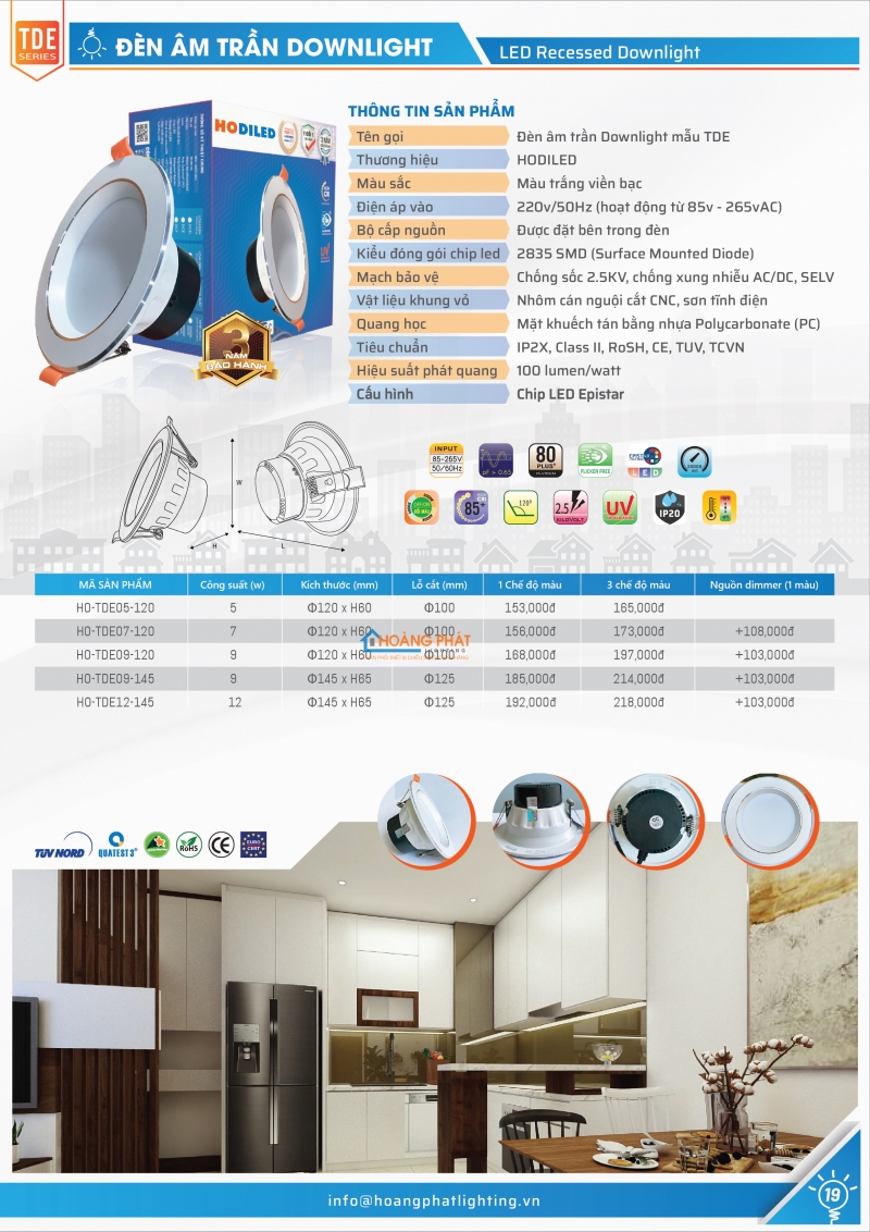 Bảng giá đèn Hodiled 2025 mới nhất