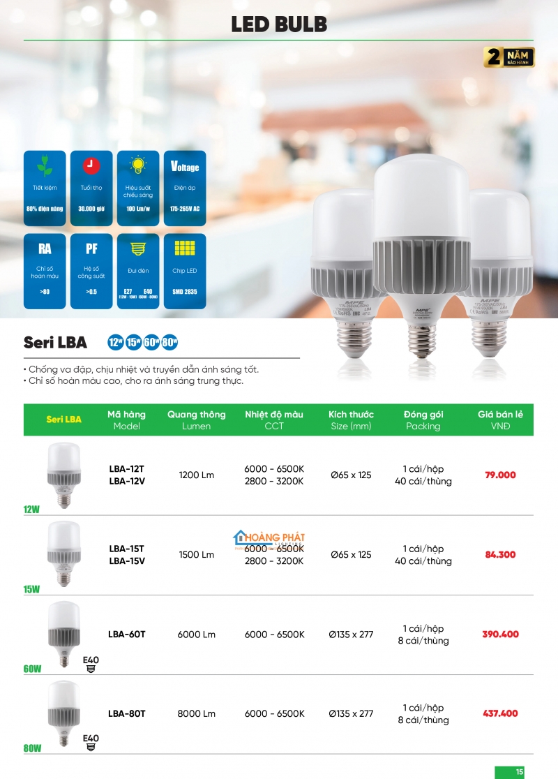 Bảng giá thiết bị điện - đèn led MPE 2025