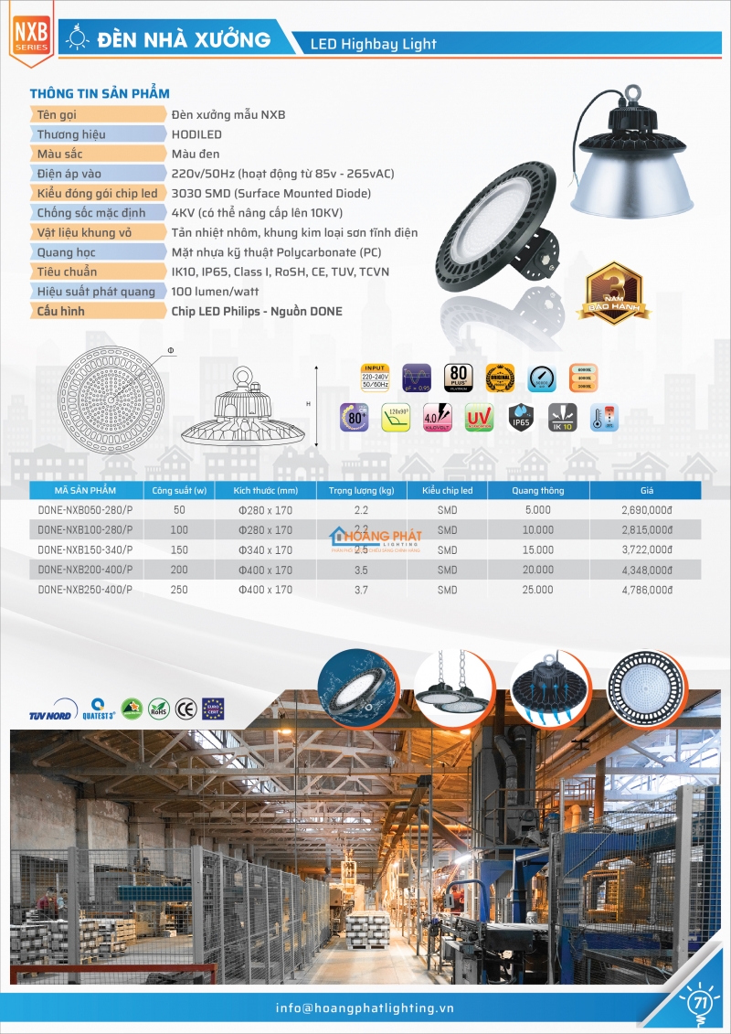 Bảng giá đèn Hodiled 2025 mới nhất