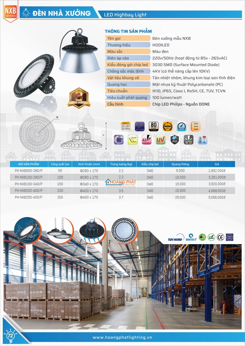 Bảng giá đèn Hodiled 2025 mới nhất