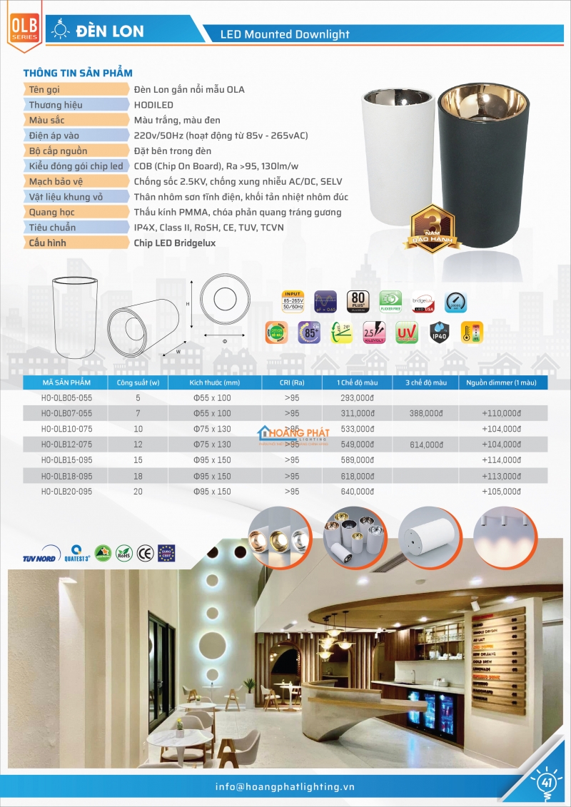 Bảng giá đèn Hodiled 2025 mới nhất