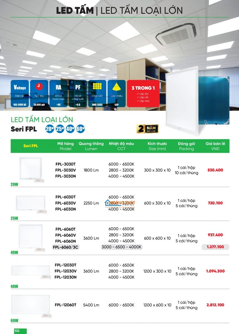 Bảng giá thiết bị điện - đèn led MPE 2025