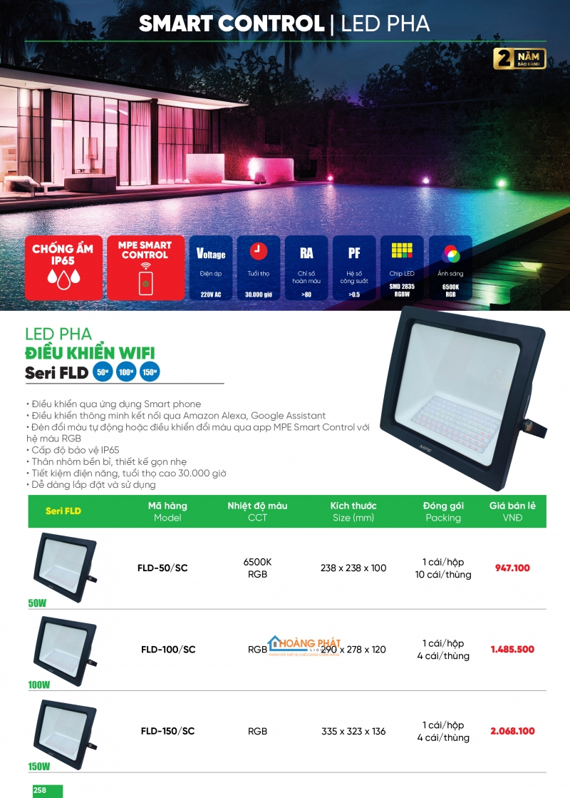 Bảng giá thiết bị điện - đèn led MPE 2025