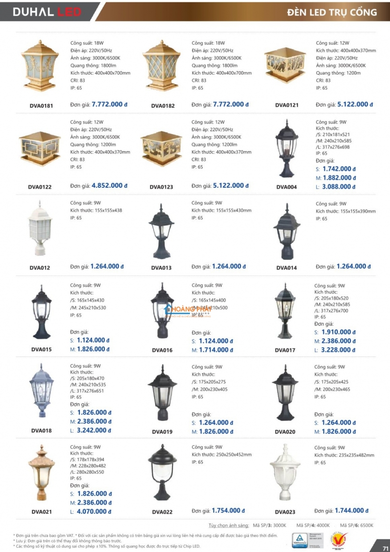 Catalogues đèn Duhal mới nhất 2025