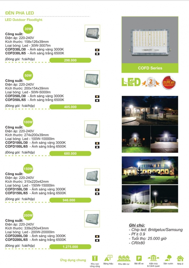 Đèn pha led 30W COFD30L/30 Paragon