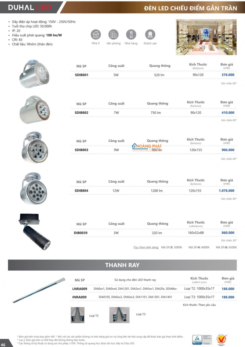 Catalogues đèn Duhal mới nhất 2025