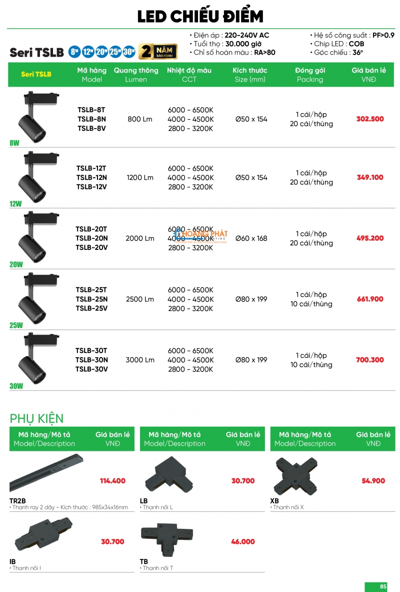 Bảng giá thiết bị điện - đèn led MPE 2025