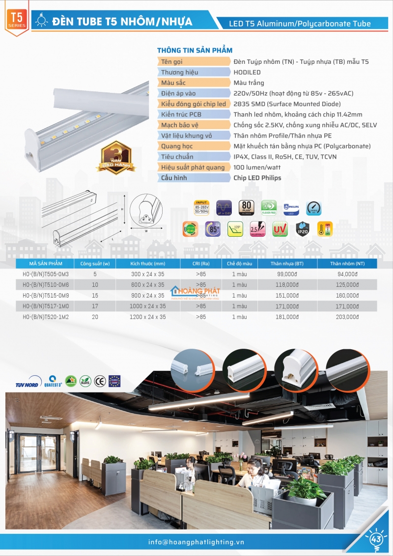 Bảng giá đèn Hodiled 2025 mới nhất